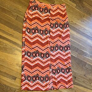 Bobbie Brooks Orange and Black Zigzag Skirt